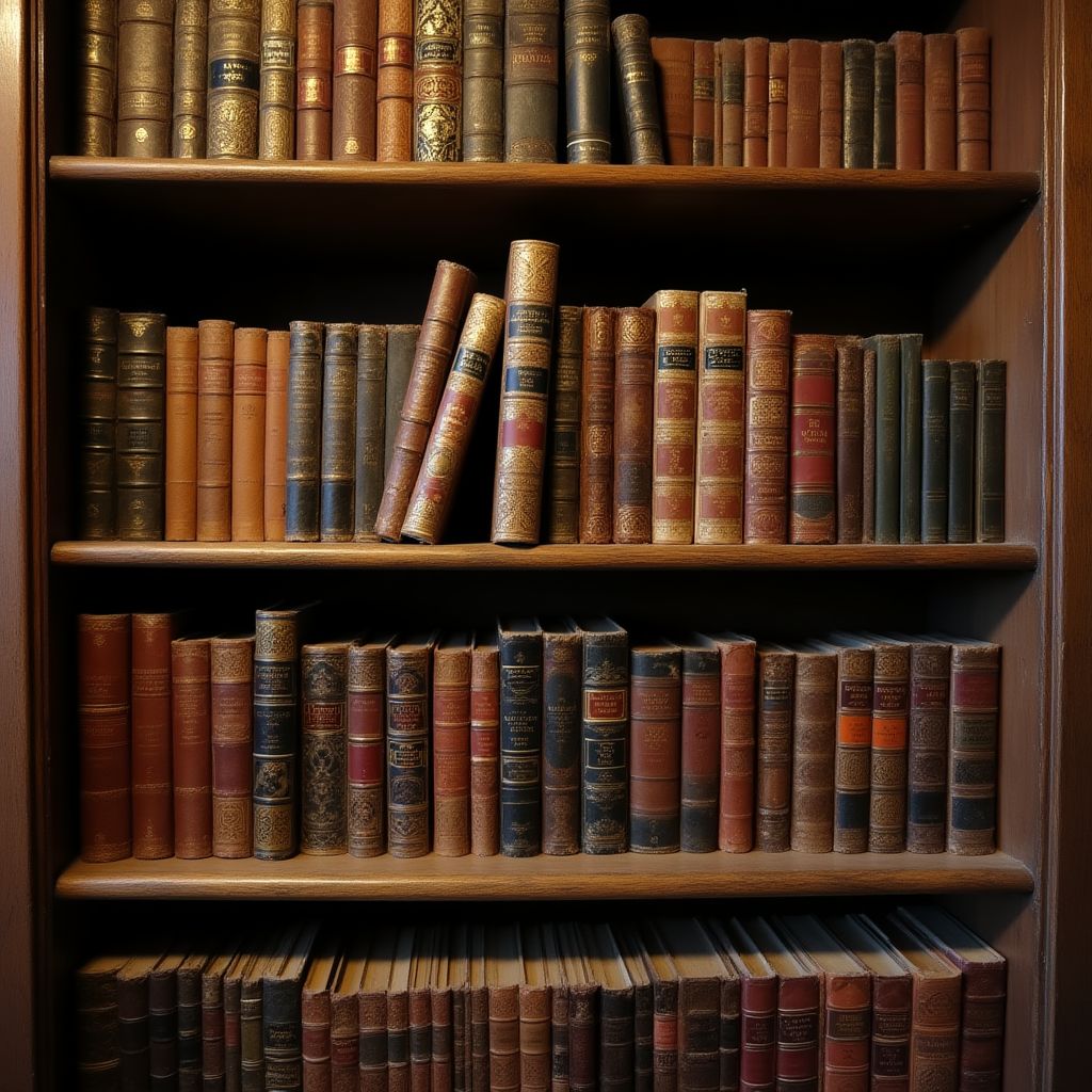 Collection de livres rares soigneusement conservés