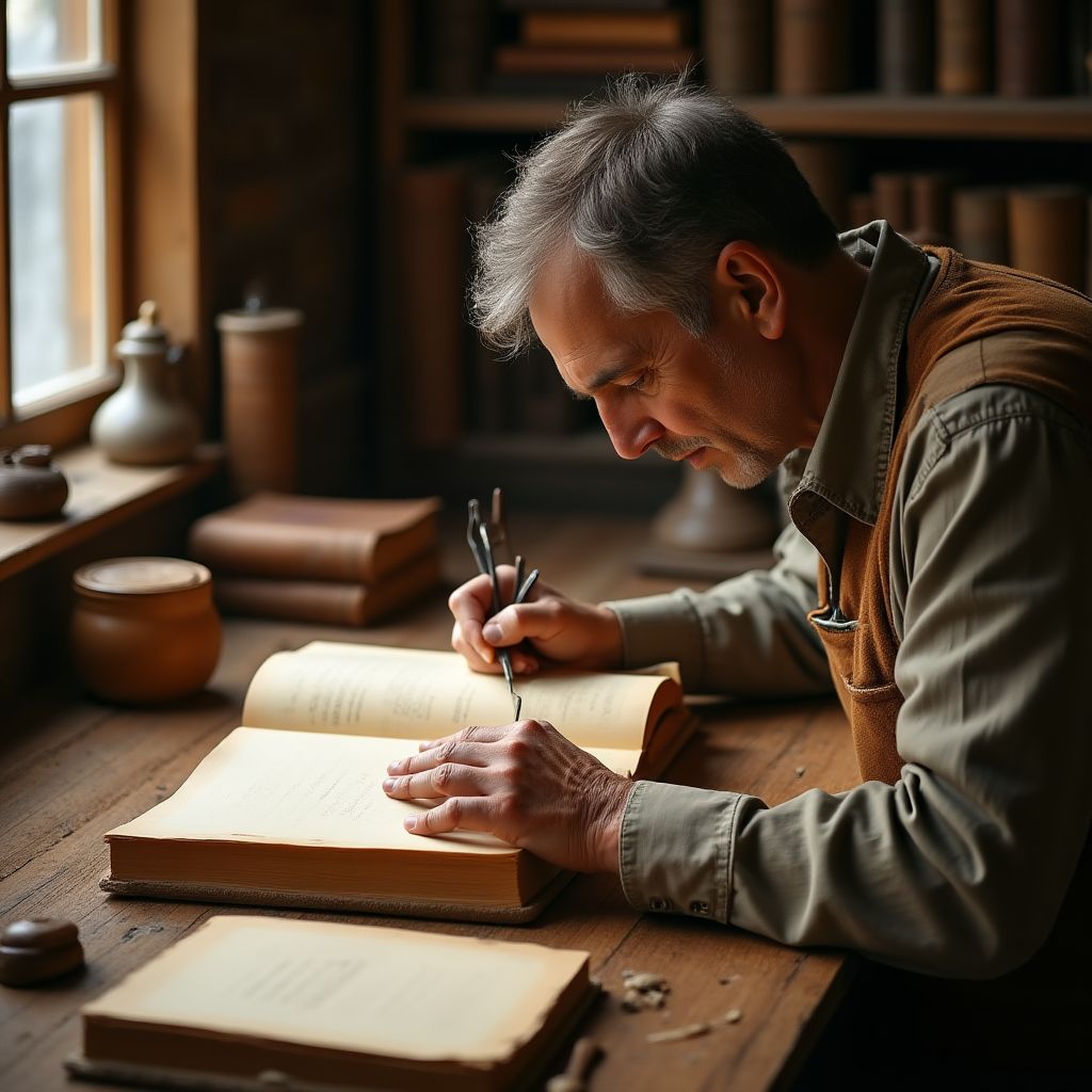 Atelier de restauration de livres anciens
